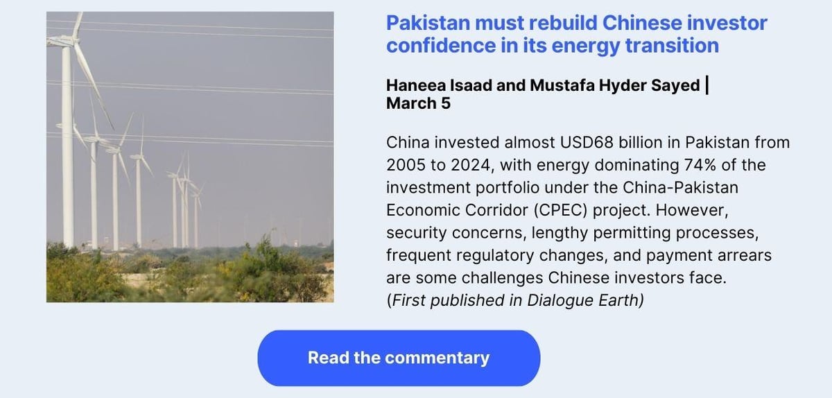 Pakistan must rebuild Chinese investor confidence in its energy transition