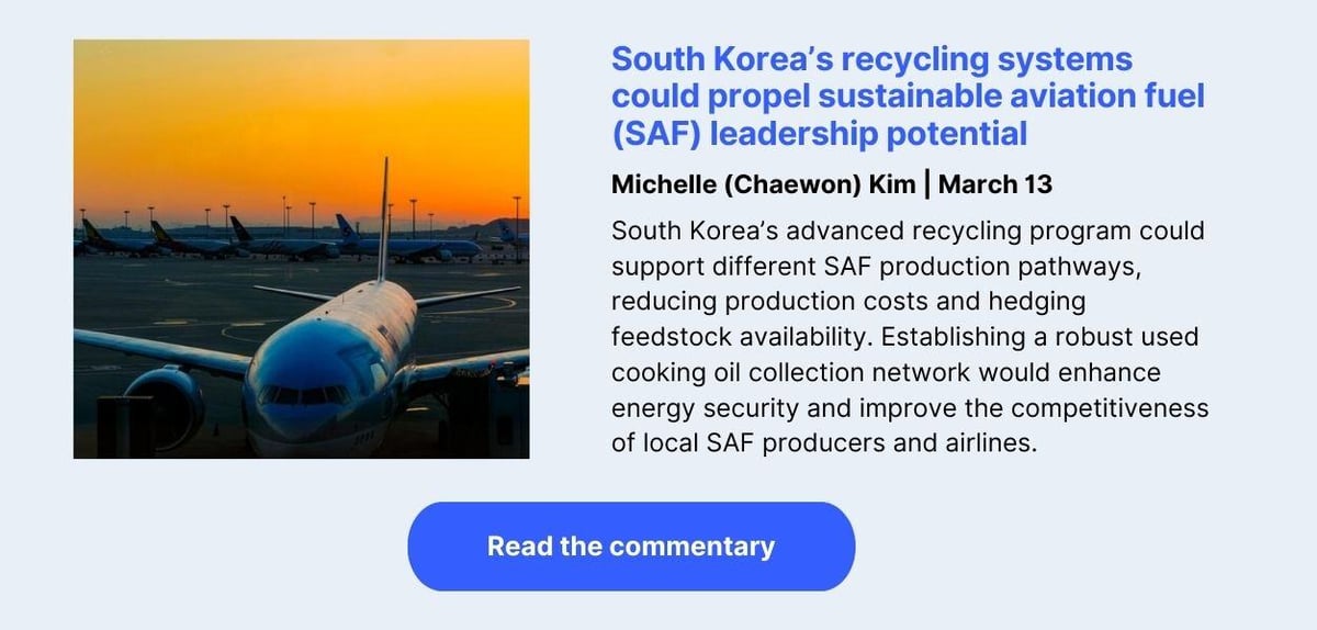 South Korea’s recycling systems could propel sustainable aviation fuel (SAF) leadership potential